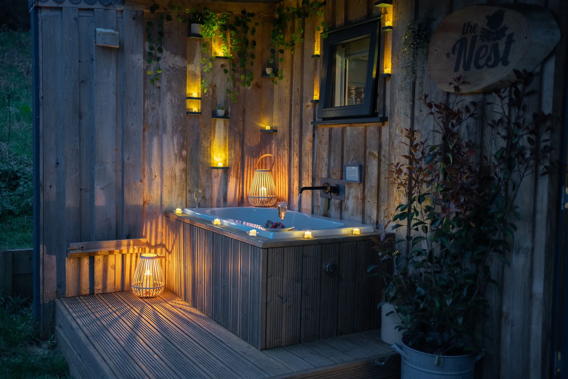 Nest Soak tub at dusk